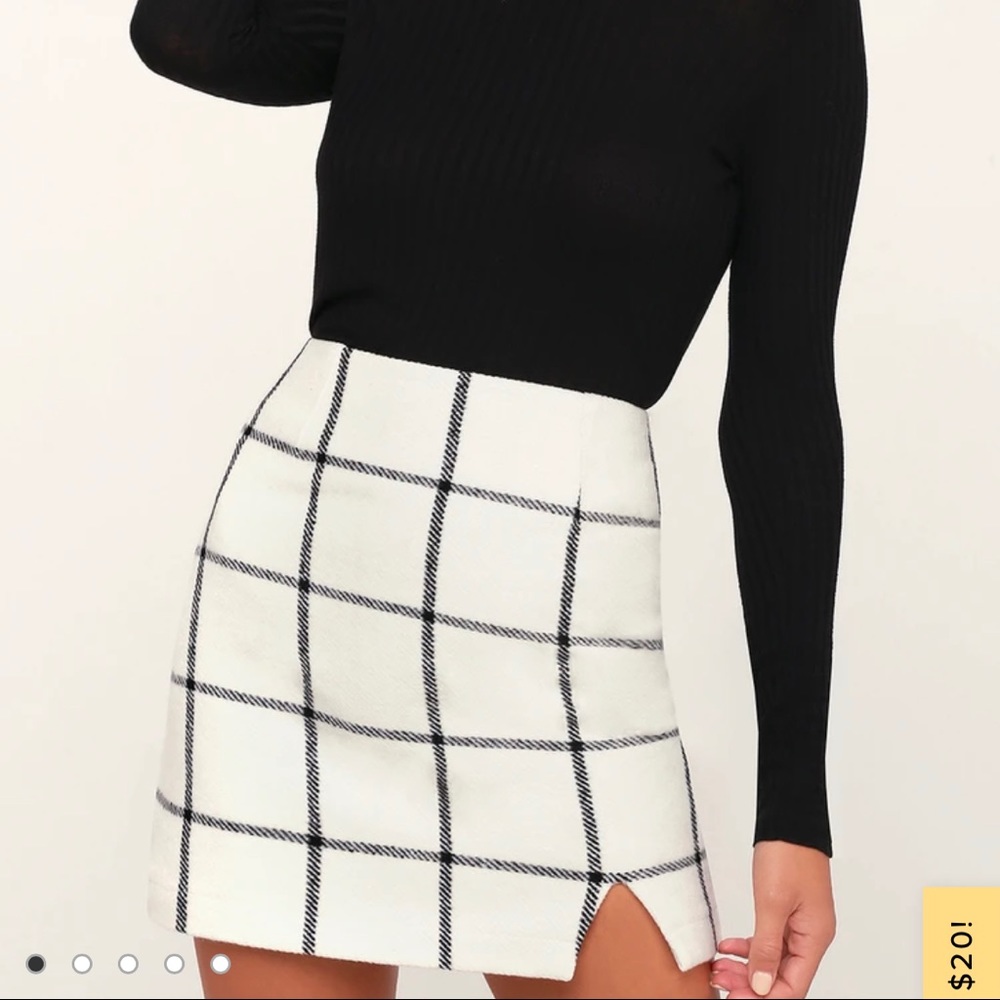 Soft, Black & Cream Mini Skirt